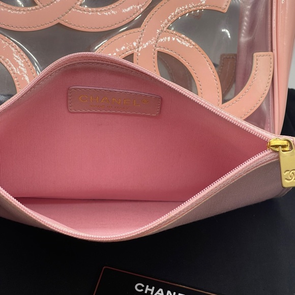 Chanel Vinyl Triple CC Clear Plastic PVC Transparent See-through Coco Tote Bag - Picture 11 of 16